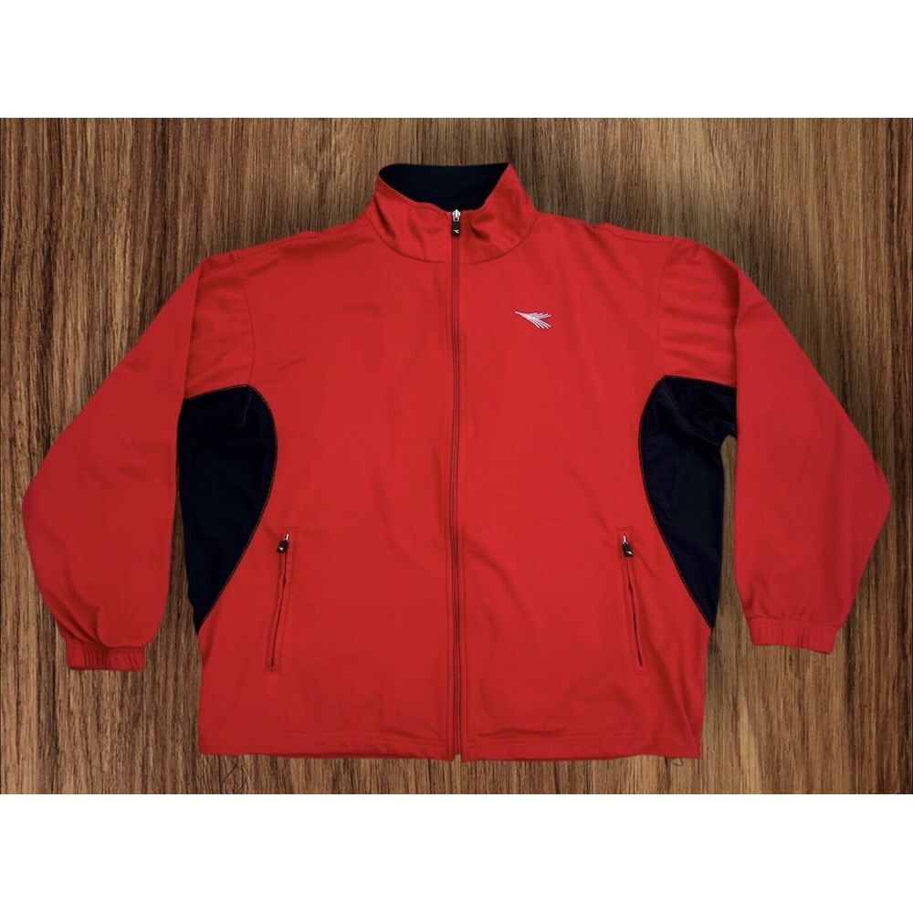 Diadora Jacket Mens L Rigore Warm Up Red Full Zip Soccer Track Athletic Wear